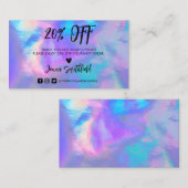 ホログラフィックパステルトレンディーサンキュービジネスカード 名刺 (正面/裏面)