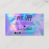 ホログラフィックパステルトレンディーサンキュービジネスカード 名刺 (正面)