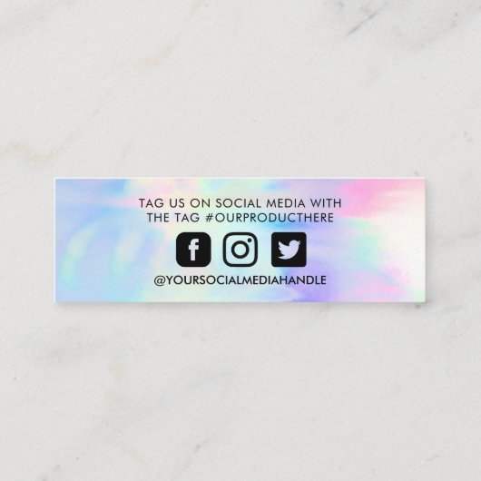 ホログラフィックパステルメディア挿入ミニ名刺 スキニー名刺 (裏面)