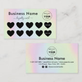 ホログラフィックパステルユニコーンハートディスカウントロゴ追加 ロイヤリティカード (正面/裏面)