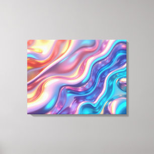 ホログラフィックパルス - 24"×18" リキッドライト キャンバスプリント