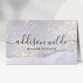 ホログラフィックパープルグリッターラグジュアリーグラムイリジッド 名刺