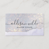 ホログラフィックパープルグリッターラグジュアリーグラムイリジッド 名刺 (正面)