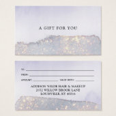 ホログラフィックパープルグリッターラグジュアリーグラムギフトカード (正面&裏面)