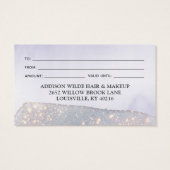 ホログラフィックパープルグリッターラグジュアリーグラムギフトカード (裏面)