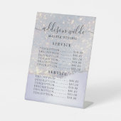 ホログラフィックパープルグリッターラグジュアリーGlam価格表 台座サイン (正面)