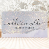 ホログラフィックパープルグリッタールクセングラムイリジッドQR 名刺