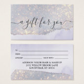 ホログラフィックパープルグリッタールクースグリッターギフトカード (正面&裏面)