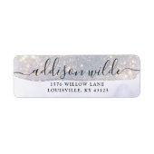 ホログラフィックパープルグリッター高級差出人住所 ラベル (正面)