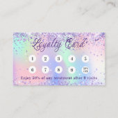 ホログラフィックパープルピンクのqrコードロ企業のゴ ロイヤリティカード (正面)