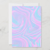 ホログラフィックパープルピンクグリッターボタニッ結婚クス 招待状 (裏面)