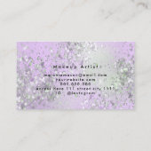 ホログラフィックパープル輝くグリッターメイクアップアーティスト 名刺 (裏面)