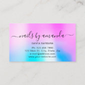 ホログラフィックパーリーピンクロゴネイルアーティストメイクアップ 名刺 (裏面)
