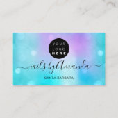 ホログラフィックパール海ロゴネイルアーティスト化粧 名刺 (正面)