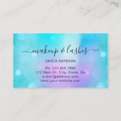 ホログラフィックパール青のロゴラッシュメイクアップ爪、 ネイル 名刺 (裏面)
