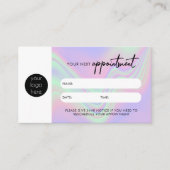 ホログラフィックビジネス次アポイントメントカード 名刺 (正面)