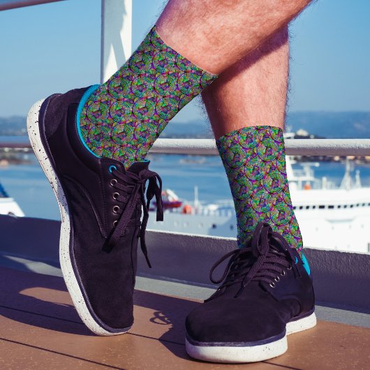 ホログラフィックビットコインパターン暗号マネーカッコいいギーク ソックス