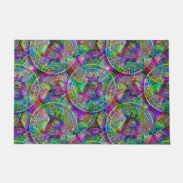 ホログラフィックビットコインパターン暗号マネーカッコいいギーク ドアマット