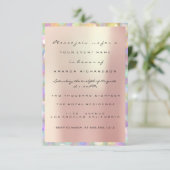 ホログラフィックピンクのウェディングシャワースイート16歳のパール 招待状 (スタンド正面)