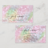 ホログラフィックピンクのブループロフェッショナルローズ 名刺 (正面/裏面)