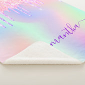 ホログラフィックピンクの紫が乾く シェルパブランケット (3/4)