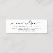 ホログラフィックピンクグリッターシックなスクリプトシグネチャ スキニー名刺 (裏面)