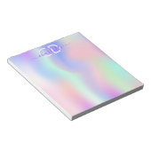 ホログラフィックピンクグリッターバラ金ゴールド紫モノグラム ノートパッド (アングル)