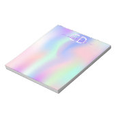 ホログラフィックピンクグリッターバラ金ゴールド紫モノグラム ノートパッド (回転)