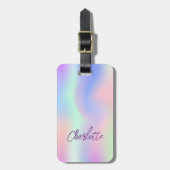 ホログラフィックピンクパープルの名前 ラゲッジタグ (正面縦)