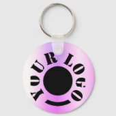 ホログラフィックピンクパープルグラデーショングリッター名前をカスタムする キーホルダー (裏面)