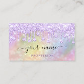 ホログラフィックピンクパープルドリップスメイクアップアーティスト 名刺 (正面)