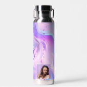 ホログラフィックピンクパープルフォト名 ウォーターボトル (正面)