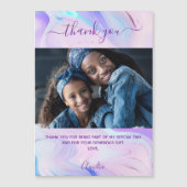 ホログラフィックピンクパープル感謝していフォトマグネット (正面)