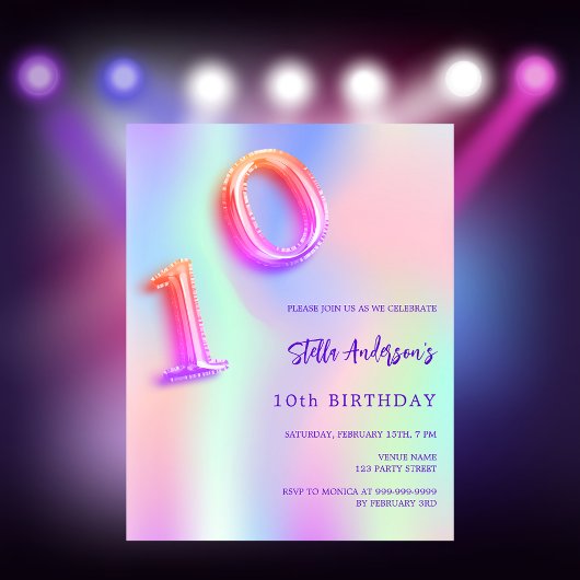 ホログラフィックピンクパープル10th誕生日の予算