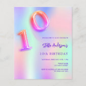 ホログラフィックピンクパープル10th誕生日の予算 (正面)