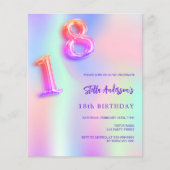 ホログラフィックピンクパープル18th誕生日の予算 (正面)