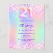 ホログラフィックピンクパープル21歳の誕生日の予算 (正面)