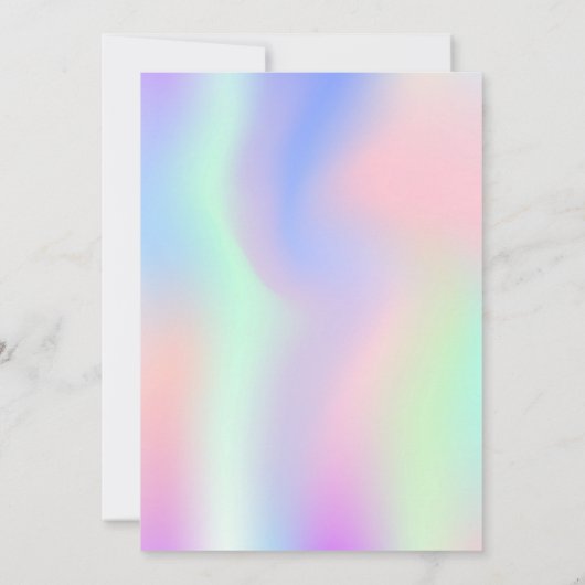 ホログラフィックピンクパープル21歳の誕生日 招待状 (裏面)