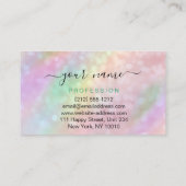 ホログラフィックピンクブルーカラフルメイクアップアーティスト 名刺 (裏面)