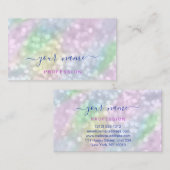 ホログラフィックピンクブループロフェッショナル抽象芸術化粧 名刺 (正面/裏面)