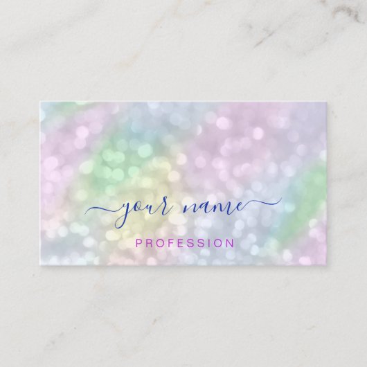 ホログラフィックピンクブループロフェッショナル抽象芸術化粧 名刺 (正面)