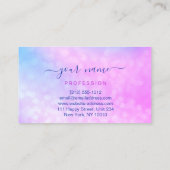 ホログラフィックピンクブループロフェッショナル抽象芸術Make-u 名刺 (裏面)