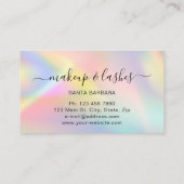 ホログラフィックピンクブルーロゴQRラッシュメイクアップ 名刺 (裏面)