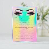 ホログラフィックピンクメイクアップブライダルスウィート16th 招待状 (スタンド正面)