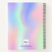 ホログラフィックピンク紫の写真名スクリプト ノートブック (裏面)