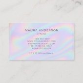 ホログラフィックピンク紫モダンモノグラエレガントム 名刺 (裏面)