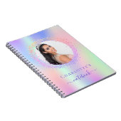 ホログラフィックピンク紫色のフォトガールスクール ノートブック (右側)