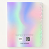 ホログラフィックピンク紫色のフォトガール ノートブック (裏面)