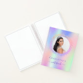 ホログラフィックピンク紫色のフォトガール ノートブック (内部)