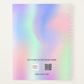 ホログラフィックピンク紫色の写真アポイントメント プランナー手帳 (裏面)